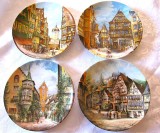 SET FARFURIE DECORATIVA PORTELAN BRADEX EDITIE LIMITATA SEMNAT BERND GAGEL 4 BUC