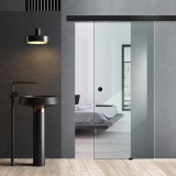 Usa culisanta Boss &reg; Black, 85x215 cm, sticla 8 mm Gri securizata, glisanta in ambele directii