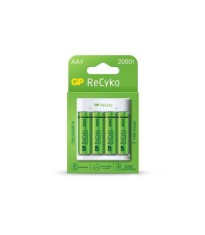 Incarcator E411 AA/AAA R3/R6 NiMH + 4 acumulatori 2000mAh GP ReCyKo GPE411210AAHC-2B4 foto