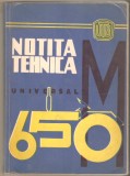 Notita Tehnica Universal 650 M
