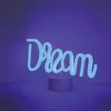 Lampă LED Neon, Model Dream, Culoare Albastru, Dimensiuni 32x17 cm, Alimentare USB sau Baterii AA, Oem