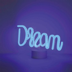Lampă LED Neon, Model Dream, Culoare Albastru, Dimensiuni 32x17 cm, Alimentare USB sau Baterii AA