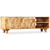 Comoda TV din lemn masiv de mango, 118 x 35 x 40 cm