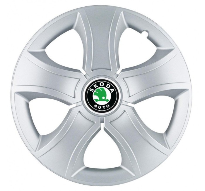 Set 4 Capace Roti Bis Gri R15, pentru Skoda