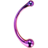 Dream Toys Glamour Glass Curved Wand dildo dublu rainbow 16,5 cm