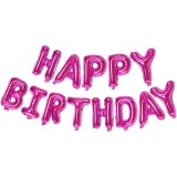 Set Baloane din Folie Metalizata, Cyrax, Model Happy Birthday, Litere de 40 cm, Baloane Party, Ambalaj Individual, Pai, Ata si Adeziv Incluse, Umflare