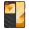 Husa pentru Samsung Galaxy Z Flip7 FE F741 / Z Flip6 F741, Techsuit, Carbonite FiberShell, Neagra Rosie