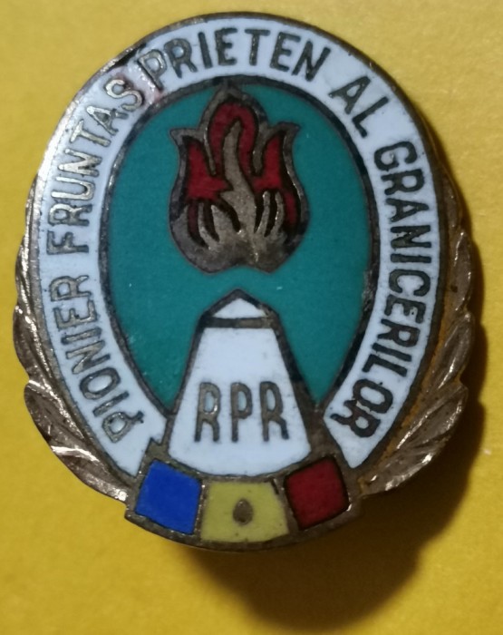 SV * Insigna PIONIER FRUNTAS PRIETEN AL GRANICERILOR * RPR * Mai RARA ! !