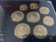 Set Euro - Probe Germania + medal placate cu aur