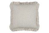Perna Decorativa Aline 40x40cm, Culoare Bej, Cu Volan, 81% Bumbac 19% In