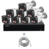 Kit supraveghere IP Dahua 8 camere 4MP Microfon PoE lentila 2.8mm IR 40m Lumina alba 30m, NVR WizSense 8 canale PoE 12MP si cablu UTP CAT5 20m SafetyG