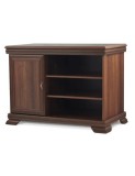 Comoda living VMT, Pal Melaminat, cu o usa, 3 polite, cu elemente din MDF, Nuc