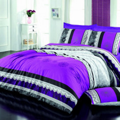 Lenjerie de pat pentru o persoana Single XL (DE), Dantela - Lilac, Pearl Home, Bumbac Ranforce
