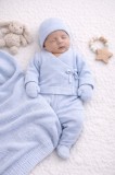 Set Modify tricotat nou-născut 6 piese &ndash; bluzita, pantaloni, caciula, mănuși,