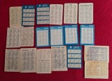 Calendare vechi de buzunar din anii '60 - '90 Loto Pronosport +doua bilete pronosport din anii '80