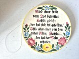 Farfurie decorativa Georg Schmider Zell am Harmersbach Handgemalt 19cm Germania pictata manual vintage perete, cu text in limba Germana