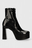 Armani Exchange botine femei, culoarea negru, cu toc drept, XDM013.XV753.00002