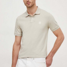 BOSS Orange tricou polo bărbați, culoarea verde, uni 50507803