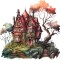 Sticker decorativ Castel, Multicolor, 62 cm, 7706ST-11