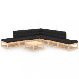 Cumpara ieftin Set mobilier de grădină din 8 piese, lemn masiv de pin