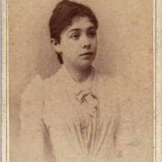 FOTOGRAFIE VECHE PORTRET FEMEIE BRAILA CDV FOTO ATELIER AURELIA