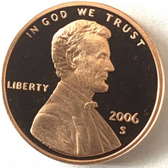 AMERICA 1 CENT 2006 PROOF LITERA S.( Memorialul Lincoln) foto