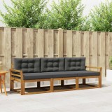 vidaXL Set de canapele de exterior cu pernă 3 pcs Natural și Antracit 3367125