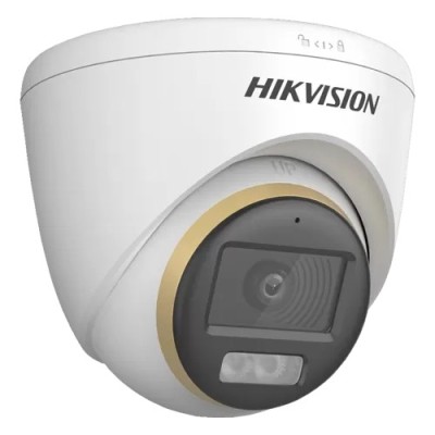 ColorVu, Dual Light - Camera analog 2MP, lentila 2.8mm, IR 40m, WL 40m, TVI/AHD/CVI/CVBS, Mic. - HIKVISION DS-2CE72DF3T-LFS-2.8mm foto
