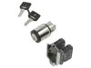 Comutator rotativ cu cheie 22mm 3 NO x2 negru