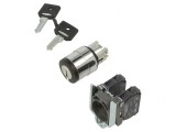 Comutator rotativ cu cheie 22mm 3 NO x2 negru