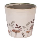 Cumpara ieftin Ghiveci flori ceramica bej maro Ciupercute 15x14 cm