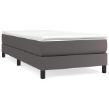 Cumpara ieftin Cadru de pat cu arcuri, gri, 90x200 cm, piele ecologica