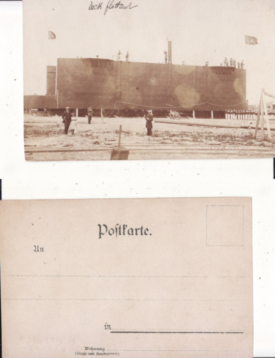 Portul( Galati)-Doc plutitor- militara WWI, WK1-foto Wichmann