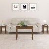 Set 3 Mese Suprapuse Gossi, Lemn Masiv Pin, Maro Miere, 80x40x55cm si 30x30x40cm, Multifunctionale, Living/Dormitor