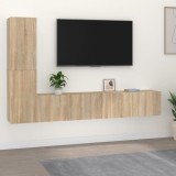 Cumpara ieftin Set dulap TV, 4 piese, stejar sonoma, lemn prelucrat