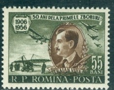 Romania MNH 1956 - LP 411 - 50 de ani de la primul zbor al lui Traian Vuia