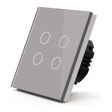 Intrerupator smart, Tuya Smart Life, Home Light Switch, control vocal APP, wi-fi 2, 4GHz+bluetooth, N+L, 4 butoane, compatibil Alexa si Google assista