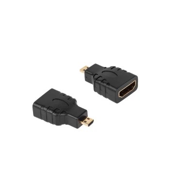 Adaptor micro HDMI la HDMI mama aurit negru foto