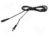 Cablu alimentare DC, DC 5,5/2,1 mufa, DC 5,5/2,1 soclu, negru, 2m, WEST POL - P21-C21-C050-200BK