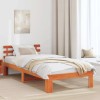 VidaXL Cadru de pat cu headboard Maro 90 x 190 cm Lemn masiv de pin 872634