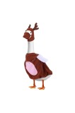 Costum G&acirc;scă de Grădină cu Pălărie cu Coarne de Ren și Bot pentru G&acirc;scă de 58.4cm &ndash; Roșu/Maro 58.4cm
