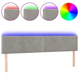 Cumpara ieftin Tablie de pat cu LED, gri deschis, 200x5x78/88 cm, catifea