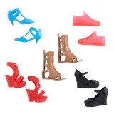 Set Pantofi Papusi, Mattel Barbie, 5 Perechi, Multicolor, Varsta 3+ Ani, Plastic, Oem