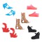 Set Pantofi Papusi, Mattel Barbie, 5 Perechi, Multicolor, Varsta 3+ Ani