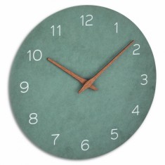 Ceas silentios de precizie din lemn, analog, de perete, design minimalist, verde, TFA 60.3054.04 Children SafetyCare foto