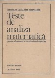 Teste analiza matematica, Gheorghe Adalbert Schneider, Editura Apollo 1990, Carte Stare Buna