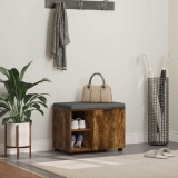 vidaXL Bancă pentru hol cu pernă Simplu Stejar fumuriu 60 x 38 x 46 cm 891500