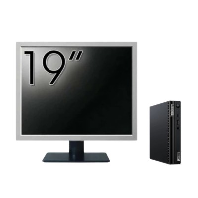 Pachet Calculator Second Hand Lenovo M80q Mini PC, Intel Core i5-10400T 2.00 - 3.60GHz, 16GB DDR4, 256GB SSD + Monitor 19&amp;amp;quot; NewTechnology Media foto