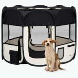 Gossi tarc de caini pliabil cu sac de transport, negru, 90x90x58 cm