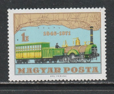 Ungaria 1971 - A 125-a Aniversare a Cailor Ferate Ungare 1v MNH foto